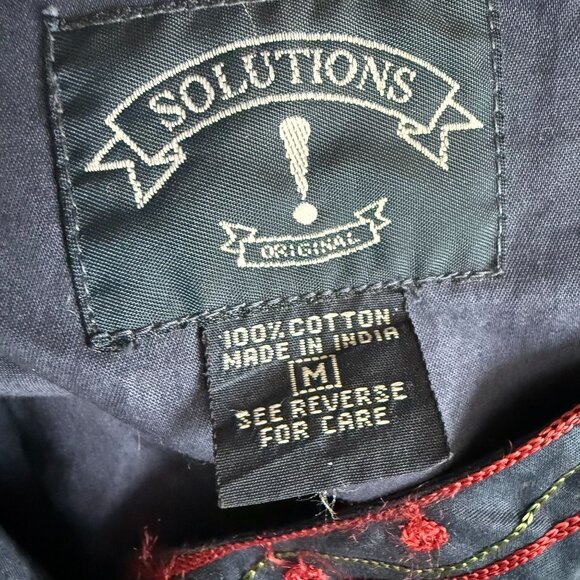 VTG Solutions Original Sleeveless Embroidered Floral Vest Womens Medium Blue - Picture 4 of 6